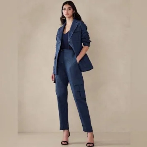 Banana, Republic indigo heritage expedition linen pants, size 12 - Picture 2 of 8